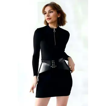 Şık Kadın Kemer, Tarz Kadın Kemer, Elbise Üstü Deri Korse Kemer - APFT873