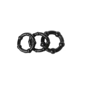 Silikon Boğumlu Penis Halkası Siyah 3’lü