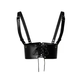 Siyah Deri Kadın Elbise Kemeri, Omuzdan Askılı Elbise Kemeri - APFT1429