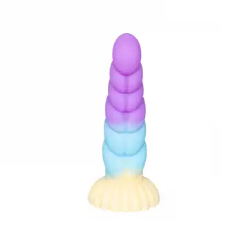 Spiral Unicorn Tasarımlı Silikon Dildo – Renkli ve Gerçekçi Dokulu