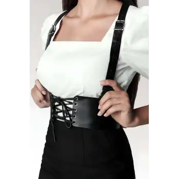 T-shirt, Elbise Üzeri Şık Deri Kemer - APFT822