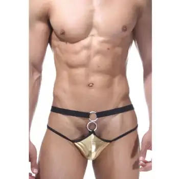 Tegan Fantezi Altın Önü  Halkalı Seksi  Erkek String-tanga  TG274595