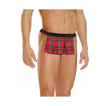 Tegan Fantezi Arkası Açık Ekoseli Erkek Etek  TG274592