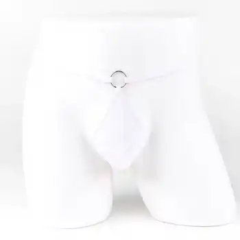 Tegan Fantezi Beyaz Transparan Halkalı Tül Erkek String Seksi Erkek İç Çamaşırı TG274611