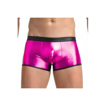 Tegan Fantezi Deri Görünümlü  Pembe Erkek Boxer  - Fantezi Tanga TG274608