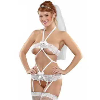 Tegan Fantezi Duvaklı Dantelli  Seksi Gelin Jartiyer Takımı TG272376