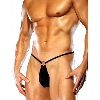 Tegan Fantezi Halkalı Seksi Siyah Erkek String TG274601