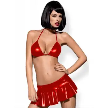 Tegan Fantezi Kırmızı Mini Etekli Seksi SütyenTakım Seksi İç Giyim TG279095