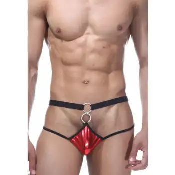 Tegan Fantezi Kırmızı Önü  Halkalı Seksi  Erkek String-tanga TG274596