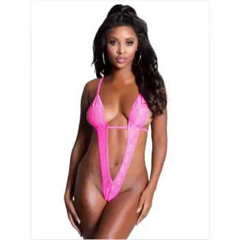 Tegan Fantezi Pembe Dantel Mikro Bayan Gecelik TG2710114-5