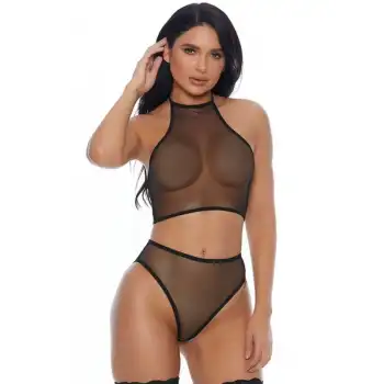 Tegan Fantezi Seksi Transparan Tül Sütyen Kilot Takımı TG279219