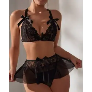 Tegan Fantezi Siyah Dantelli Mini Etekli Babydoll TG279242