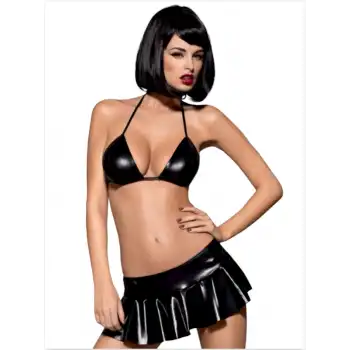 Tegan Fantezi Siyah Mini Etekli Seksi SütyenTakım Seksi İç Giyim TG279096