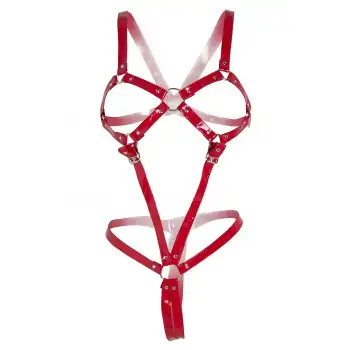 Tokalı Seksi Deri Fantazi Giyim - APFT312