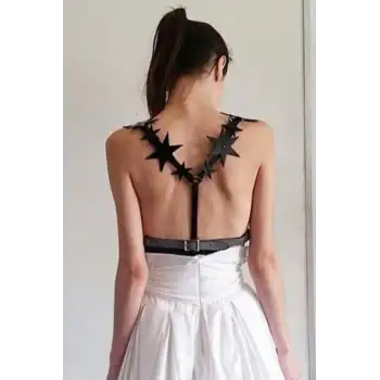 Yıldız Detaylı Şık Deri Kemer Harness - APFT634