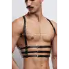 3 Sıralı Erkek Göğüs Harness, Şık T-Shirt Üzeri Aksesuar - APFTM107