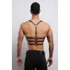 3 Sıralı Erkek Göğüs Harness, Şık T-Shirt Üzeri Aksesuar - APFTM107