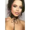 Bağlamalı Seksi Deri Choker - APFT405