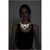 Beyaz Reflektörlü Lotus Choker Kolye, Şık Lazer Kesim Kolye - APFT1416