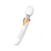 Çift Başlı Wand Vibratör Beyaz – Esnek Başlıklı, Suya Dayanıklı, Silikon Masaj Aleti