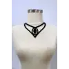 Damla Detaylı Şık Deri Choker, Deri Choker Kolye - APFT1410