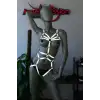 Dansçılar İçin Karanlıkta Parlayan Seksi Harness Takım - APFT453