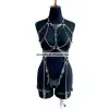 Deri Body Harness, Zincir ve Kelepçeli Fantezi İç Giyim - APFT1098