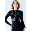 Deri Harness Büstiyer, Şık Deri Korse - APFT872