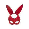 Deri Tavşan Maske Kırmızı