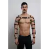 Erkek Deri Kol ve Göğüs Harness, Deri Fantazi Giyim - APFTM166