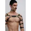 Erkek Deri Kol ve Göğüs Harness, Deri Fantazi Giyim - APFTM166