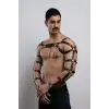 Erkek Deri Kol ve Göğüs Harness, Deri Fantazi Giyim - APFTM166