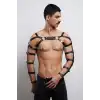 Erkek Fantazi Giyim Deri Kol ve Göğüs Harness - APFTM5