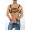 Erkek Fantazi Giyim Harness Tasma ve Bileklik Takım - APFTM55
