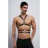 Erkek Göğüs Kemer, Sırt Detaylı Şık Erkek Fantezi Giyim, Şık Deri Kemer - APFTM97