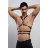 Erkek Göğüs Kemer, Sırt Detaylı Şık Erkek Fantezi Giyim, Şık Deri Kemer - APFTM97