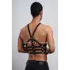 Erkek Göğüs Kemer, Sırt Detaylı Şık Erkek Fantezi Giyim, Şık Deri Kemer - APFTM97
