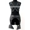 Erotik Deri Jartiyer Harness Takım, Kadın Fantezi İç Giyim - APFT1220