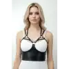 Göğüs Detaylı Deri Harness Büstiyer, Şık Deri Korse - APFT872