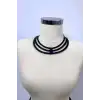 Halka Detraylı Şık Deri Choker, Deri Kolye - APFT1413