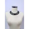 Halka Detraylı Şık Deri Choker, Deri Kolye - APFT1413