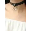 Halkalı Şık Deri Choker Tasma - APFT253