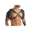 İki Omuz Kanat Detaylı Şık Erkek Harness Kostüm, Gladyatör Erkek Kostüm - APFTM161