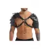 İki Omuz Kanat Detaylı Şık Erkek Harness Kostüm, Gladyatör Erkek Kostüm - APFTM161