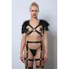 Kadın Gladyatör Cosplay Kostüm, Deri Jartiyer Harness Takım - APFT1345