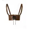 Kahverengi Deri Kadın Elbise Kemeri, Omuzdan Askılı Elbise Kemeri - APFT1429