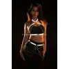 Karanlıkta Yansıyan Reflektörlü Zincirli Harness Takım, Dancewear, Partywear - APFT1365