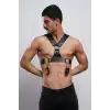 Kelepçeli Erkek Göğüs Harness, Deri Erkek Fantezi Harness, Kelepçeli Erkek Harness - APFTM121