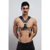 Kelepçeli Erkek Göğüs Harness, Deri Erkek Fantezi Harness, Kelepçeli Erkek Harness - APFTM121