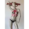 Kırmızı Göğüs Üzeri Seksi Erotik Harness